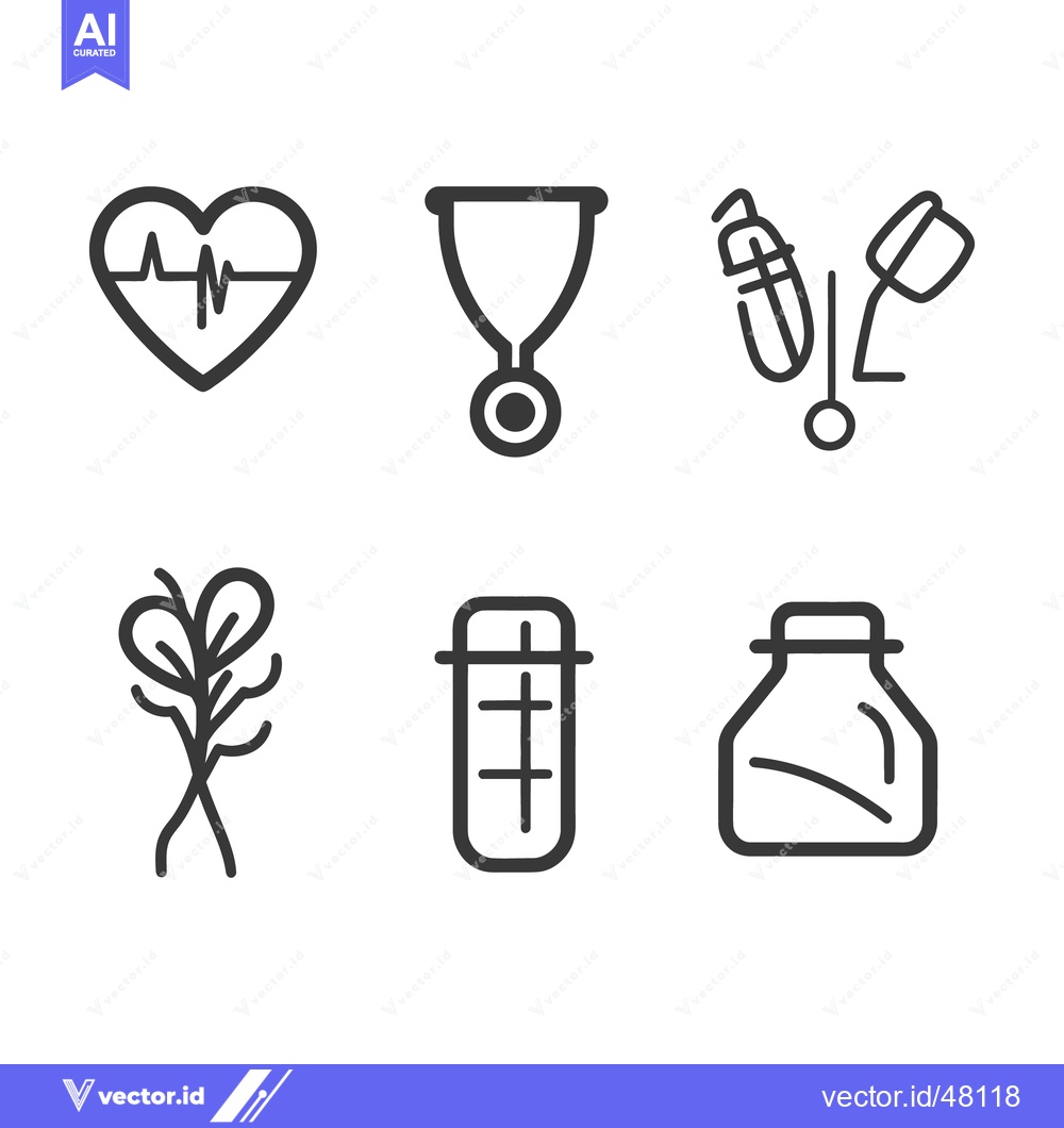 Premium Vector of A collection of medical health and nature icons symbols
