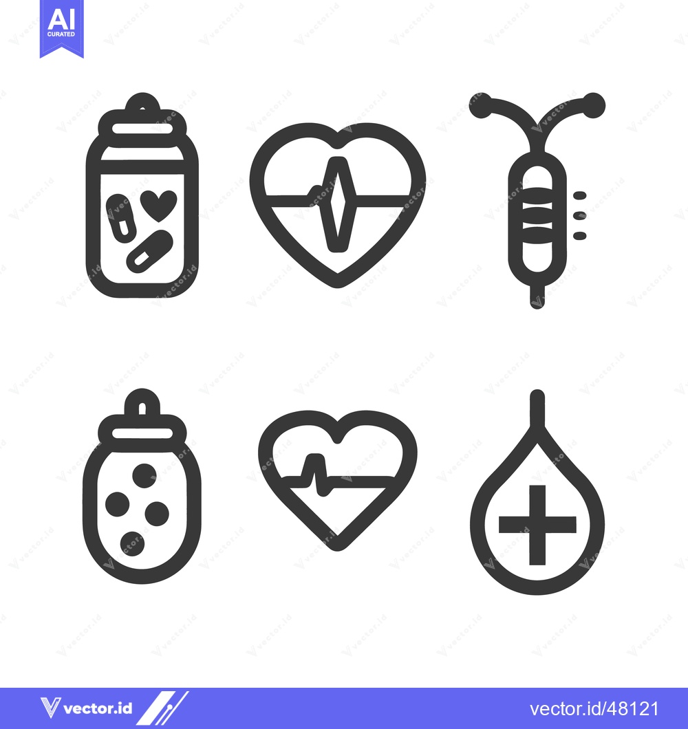 Premium Vector dari Vector icons representing medicine health and healthcare elements