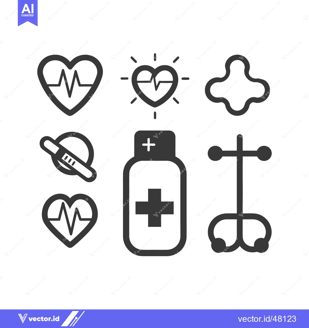 Premium Vector dari Graphic representations of medical symbols and healthcare related item