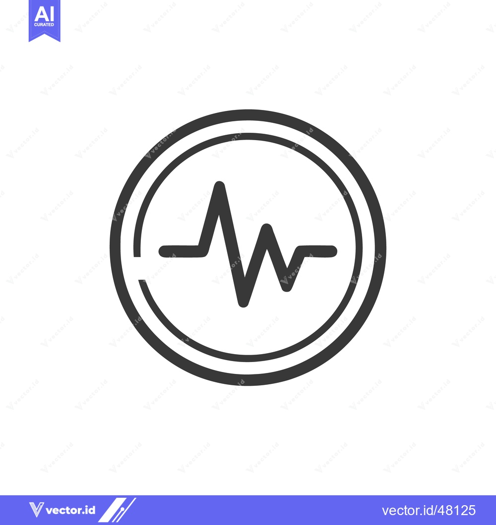 Premium Vector dari Heartbeat Rhythm Icon: Minimalist Design in Circle Frame, Medical Symb