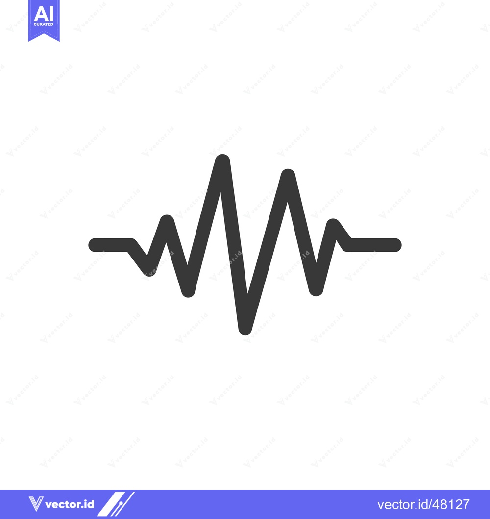 Premium Vector of Bold Black Soundwave Icon on White Background, Minimalist Design