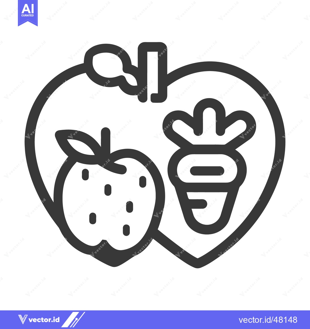 Premium Vector dari A stylized illustration shows fruit and root vegetable combinations