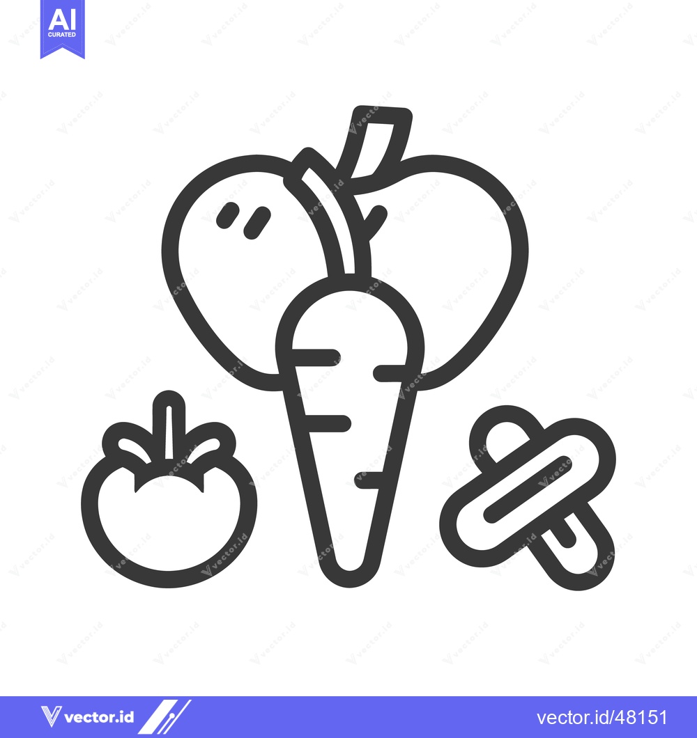 Premium Vector dari Simple black and white line drawing of various fresh produce