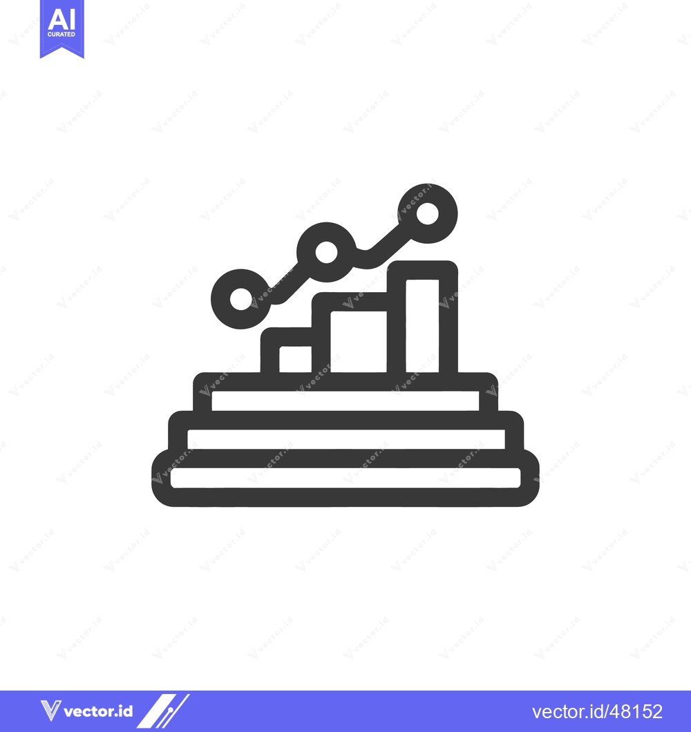 Premium Vector of Ascending Bar Chart with Line Graph, Business Growth Icon