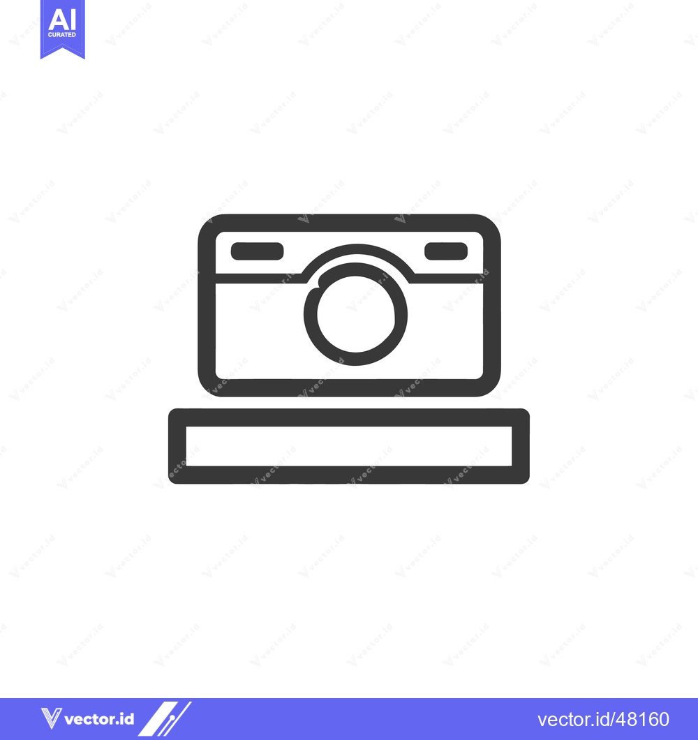 Premium Vector dari Minimalist Camera Icon: Bold Outline, Modern Design, Photography Symbo