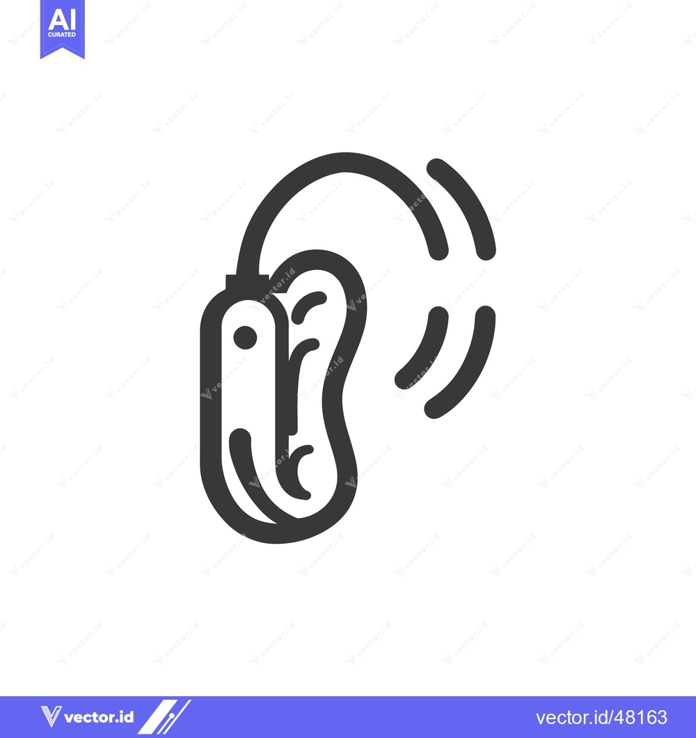 Premium Vector dari Minimalist Hearing Aid Icon: Sound Amplification Device for Hearing Im