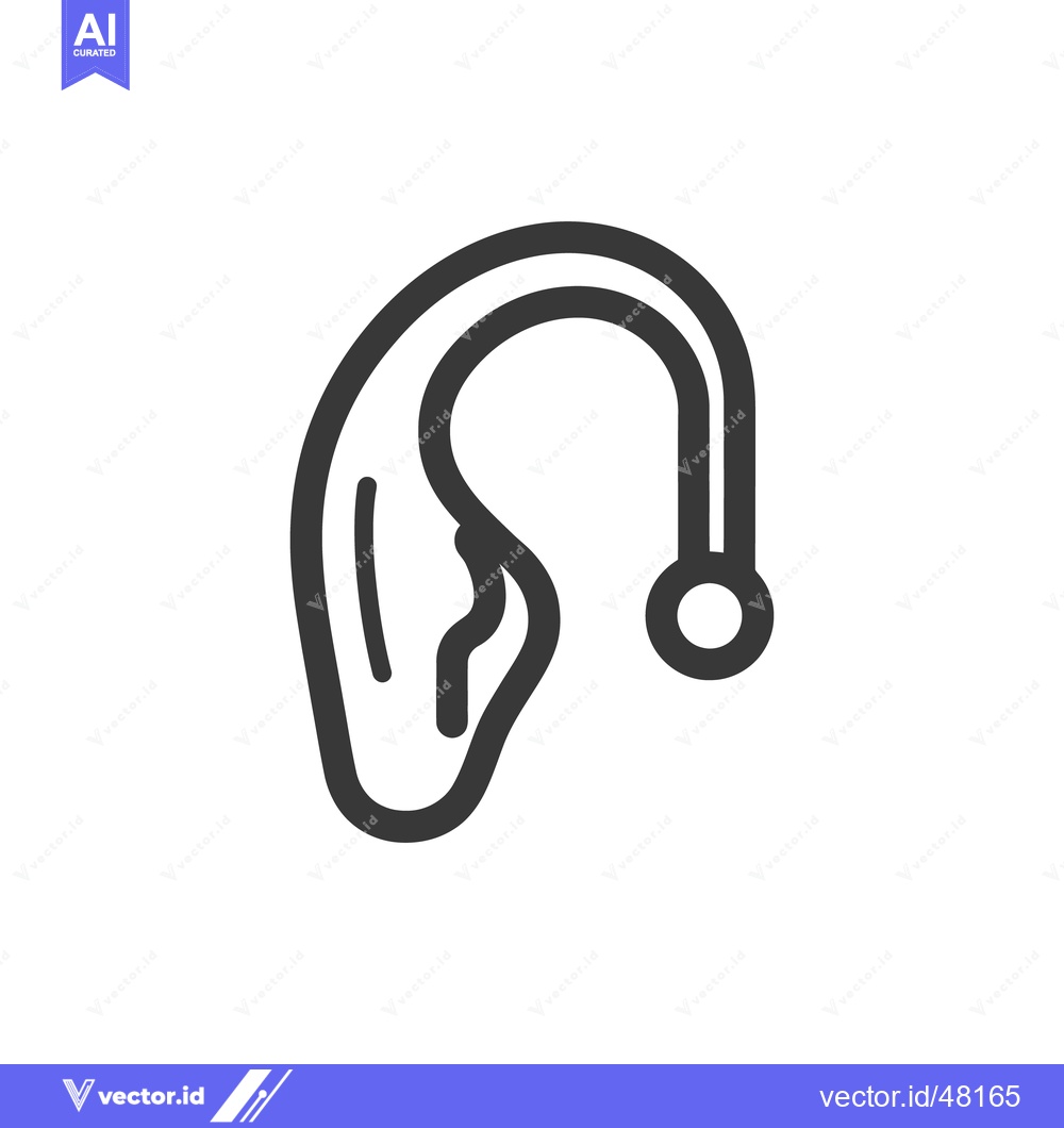 Premium Vector dari Minimalist Hearing Aid Icon: Medical Device for Auditory Assistance