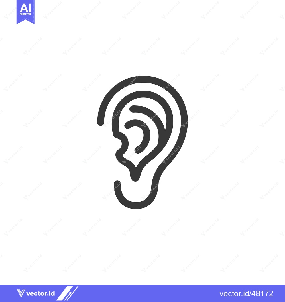 Premium Vector dari Minimalist Ear Icon: Anatomy, Hearing, and Medical Symbolism