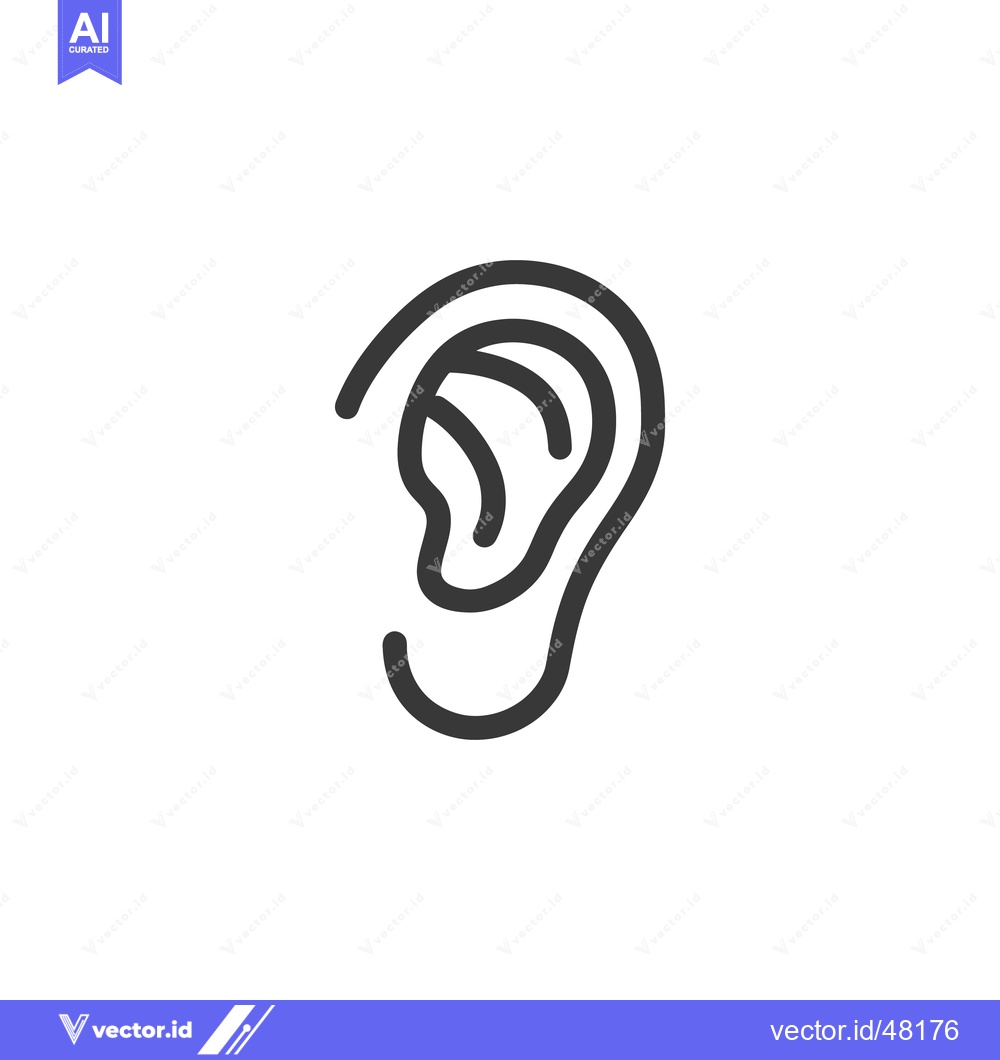 Premium Vector dari Minimalist Ear Icon: Auditory Sense, Medical Symbol, Hearing Health
