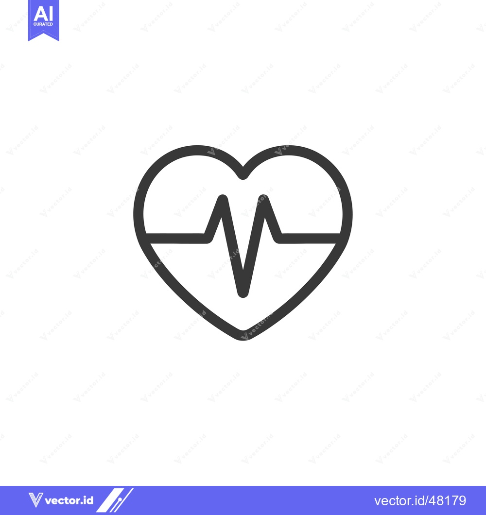 Premium Vector dari Heartbeat Icon with a Heart Shape
