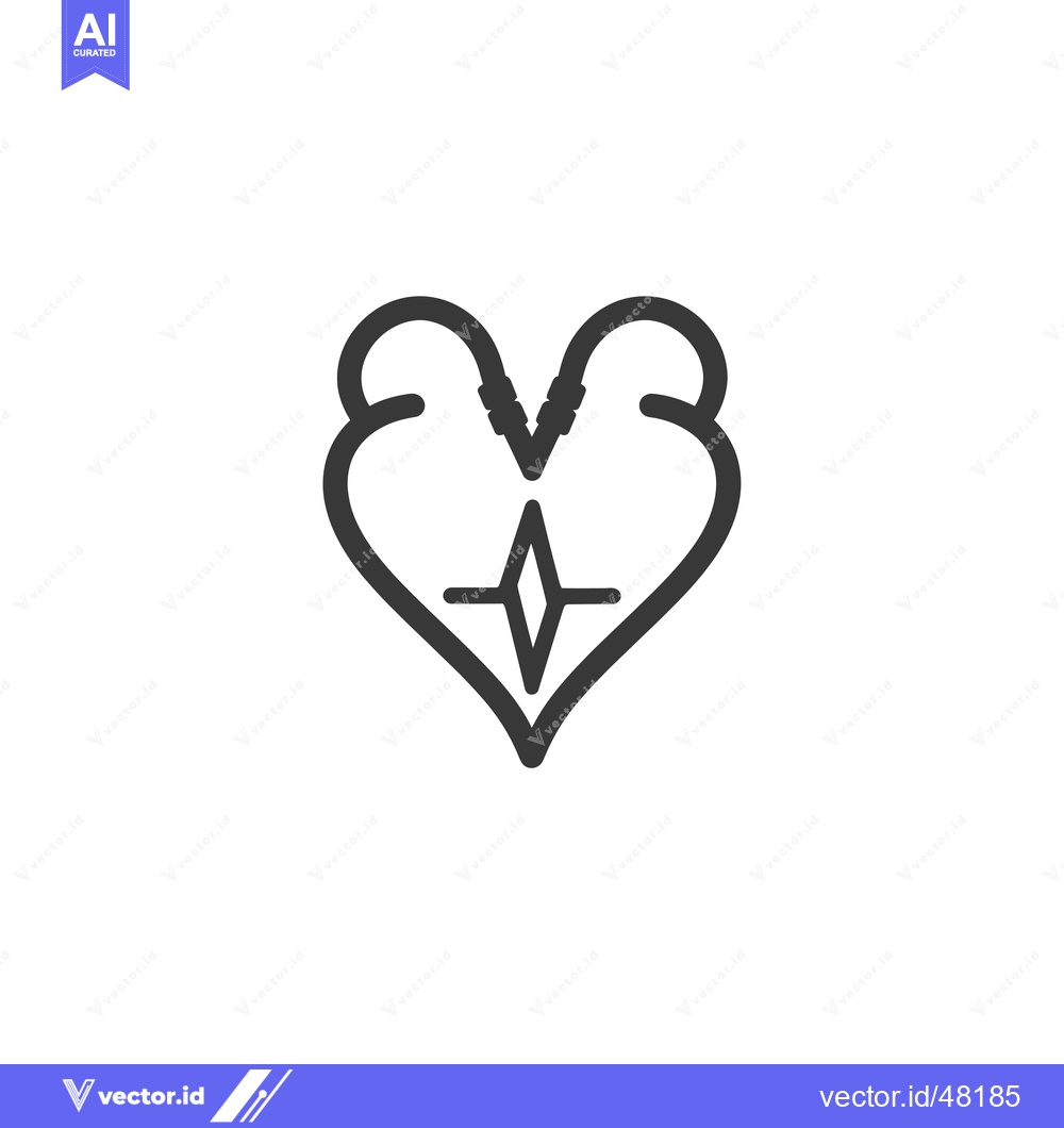 Premium Vector dari Heartbeat with EKG Symbol Inside a Heart Shape