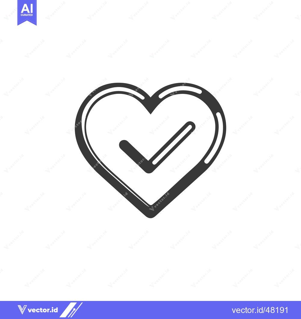 Premium Vector dari Heart Check Icon Line Art Icon  4718