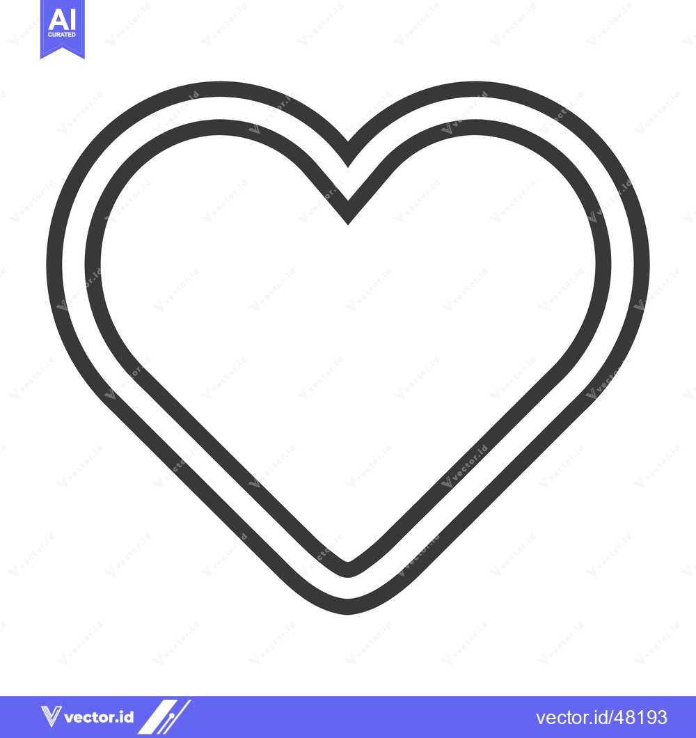 Premium Vector of A double outlined heart shape icon against a white background