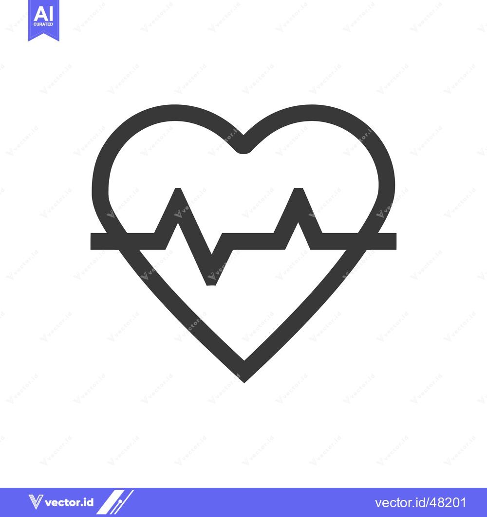 Premium Vector of Heartbeat Symbol: Minimalist Line Art for Health and Wellness Concepts