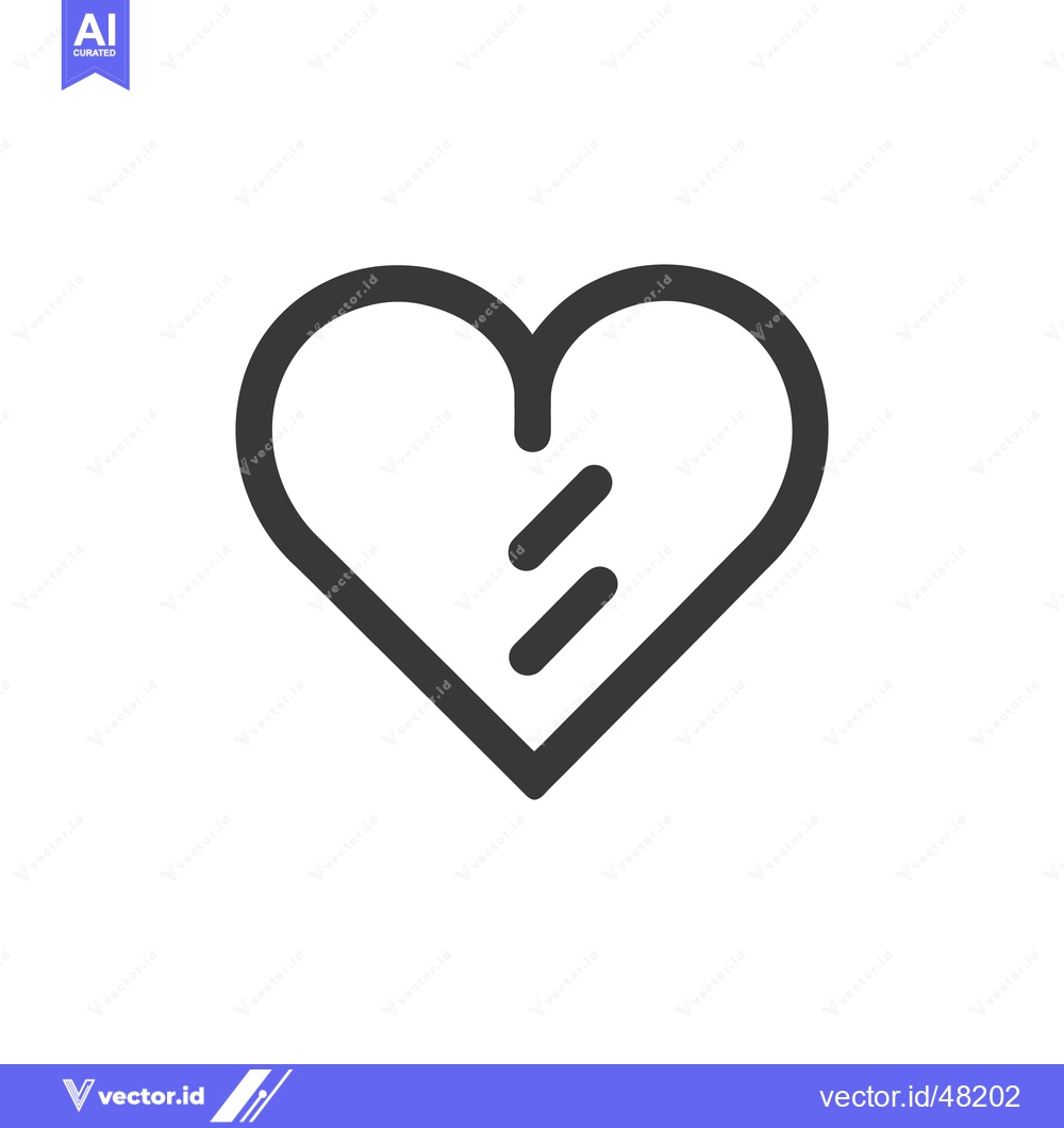 Premium Vector dari Minimalist Heart Icon with Interior Lines on White Background