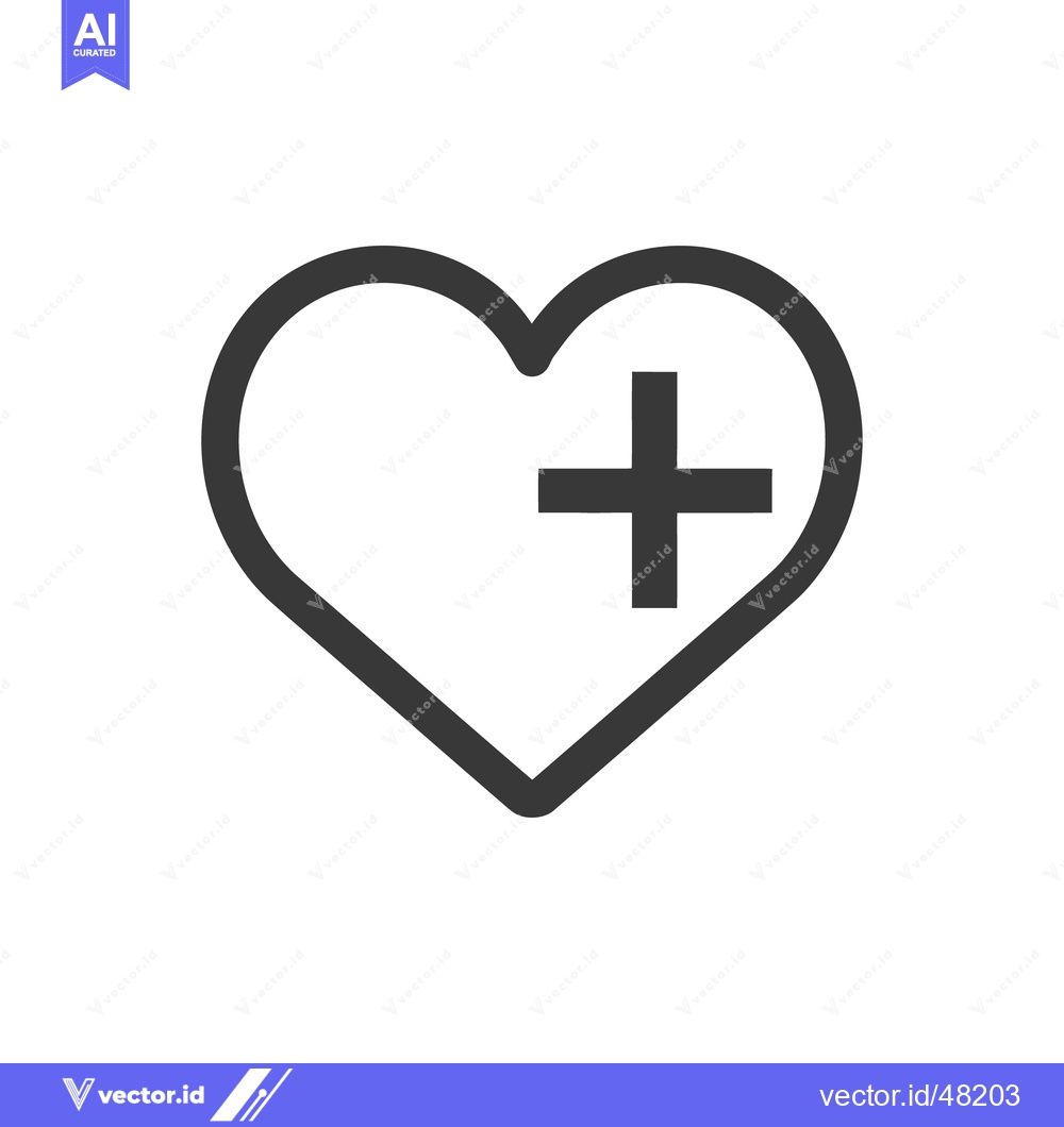 Premium Vector dari Heart with Plus Sign: Symbol of Health, Love, and Positive Addition