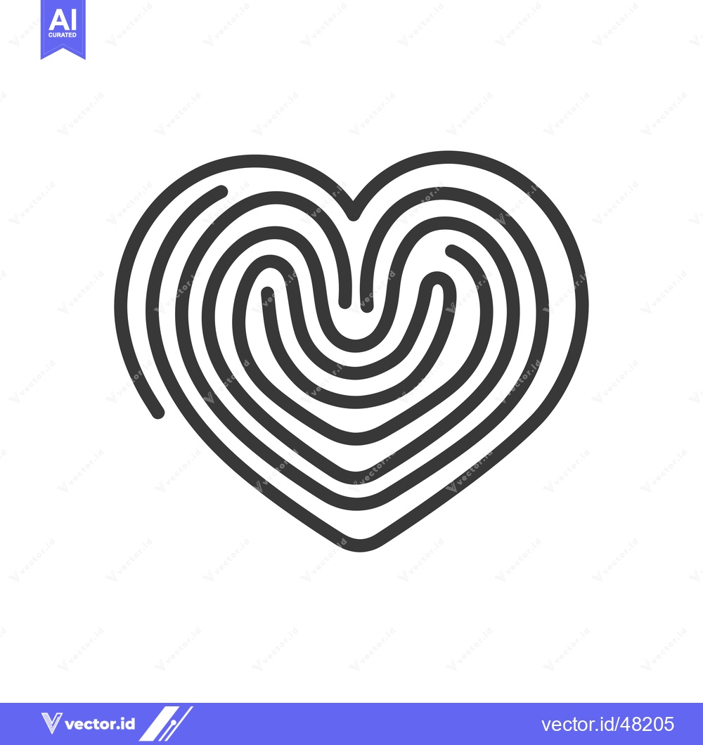 Premium Vector of Heart Shaped Abstract Pattern of Concentric Curved Lines