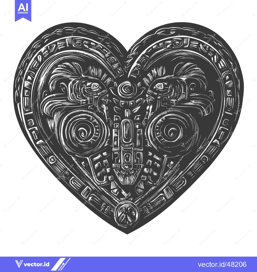 Premium Vector dari Heart Shaped Design with Two Faces and Peace Symbol at the Bottom
