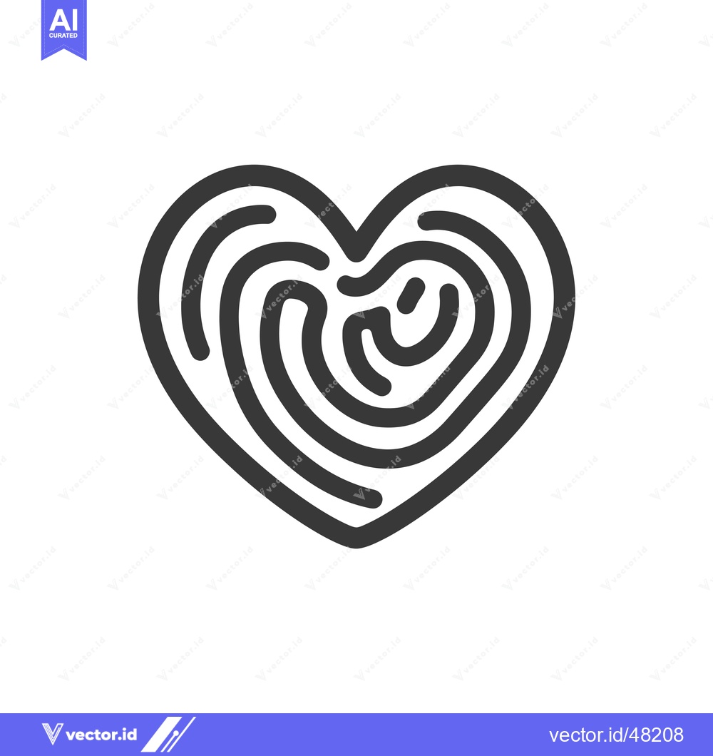 Premium Vector dari Heart-Shaped Fingerprint Pattern