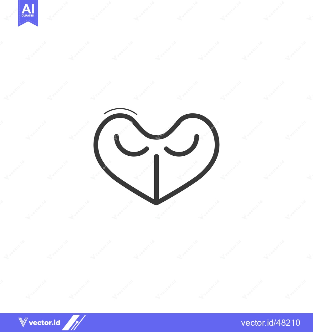 Premium Vector of Heart-Shaped Icon with Closed Eyes and a Winking Effect