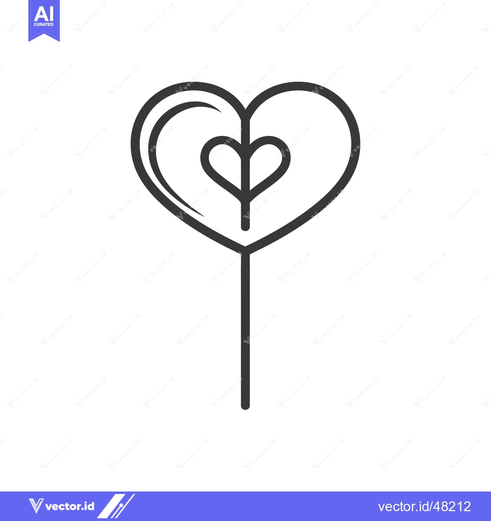 Premium Vector of Heart-shaped lollipop with a heart in the center
