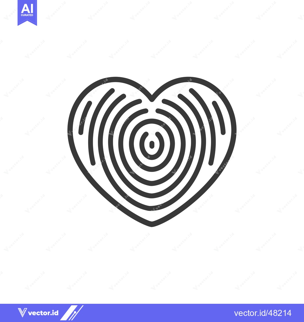Premium Vector of Heart-shaped outline with concentric circles