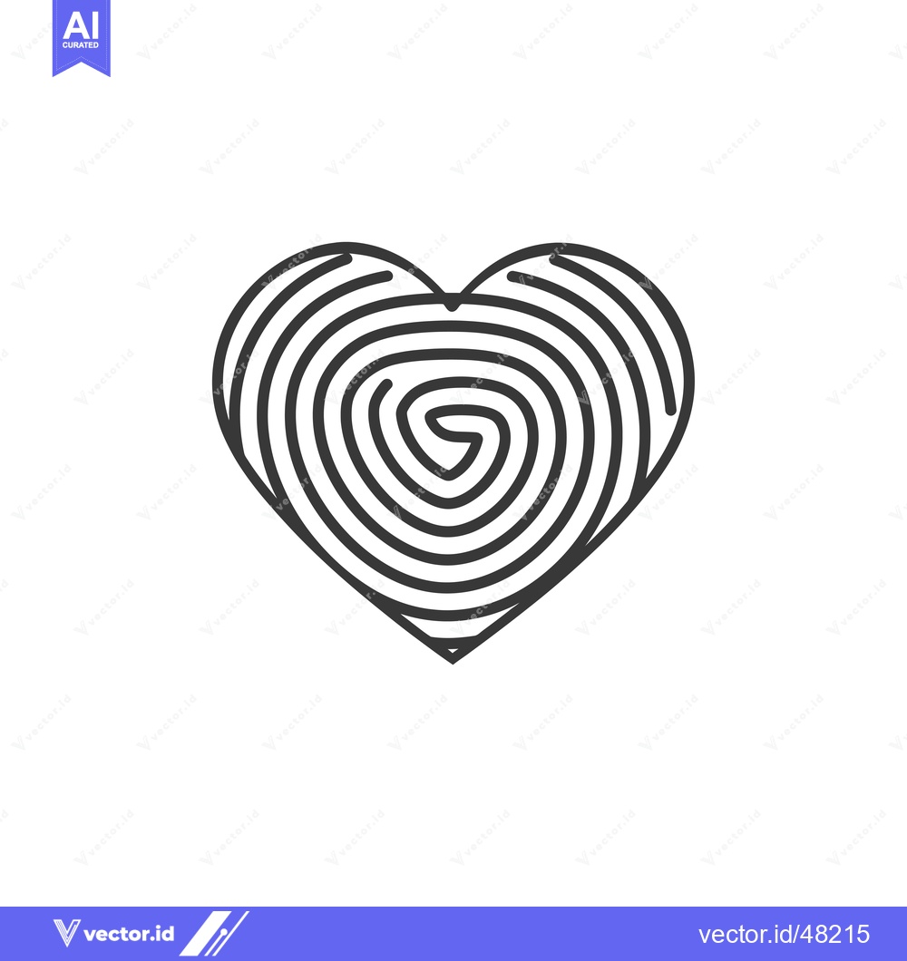 Premium Vector dari Heart-shaped outline with concentric circular patterns