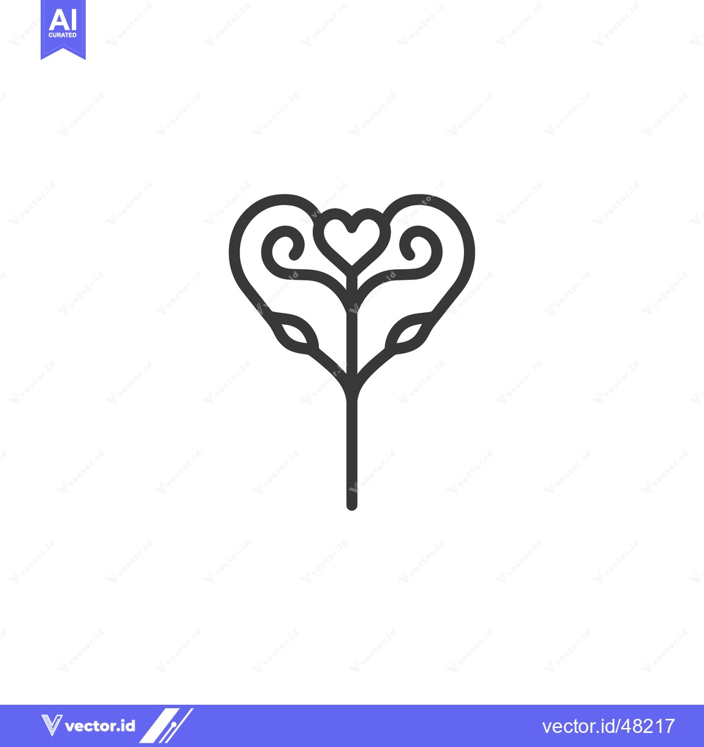 Premium Vector dari Heart-shaped plant with intricate detailing