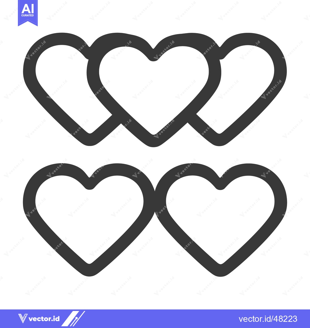 Premium Vector dari A simple illustration featuring seven interconnected heart shaped icon