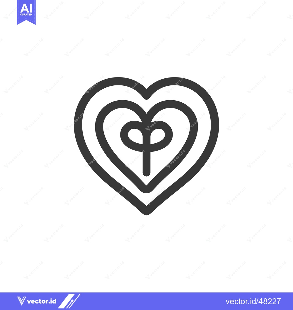 Premium Vector dari Heart with Inner Leaf Symbol