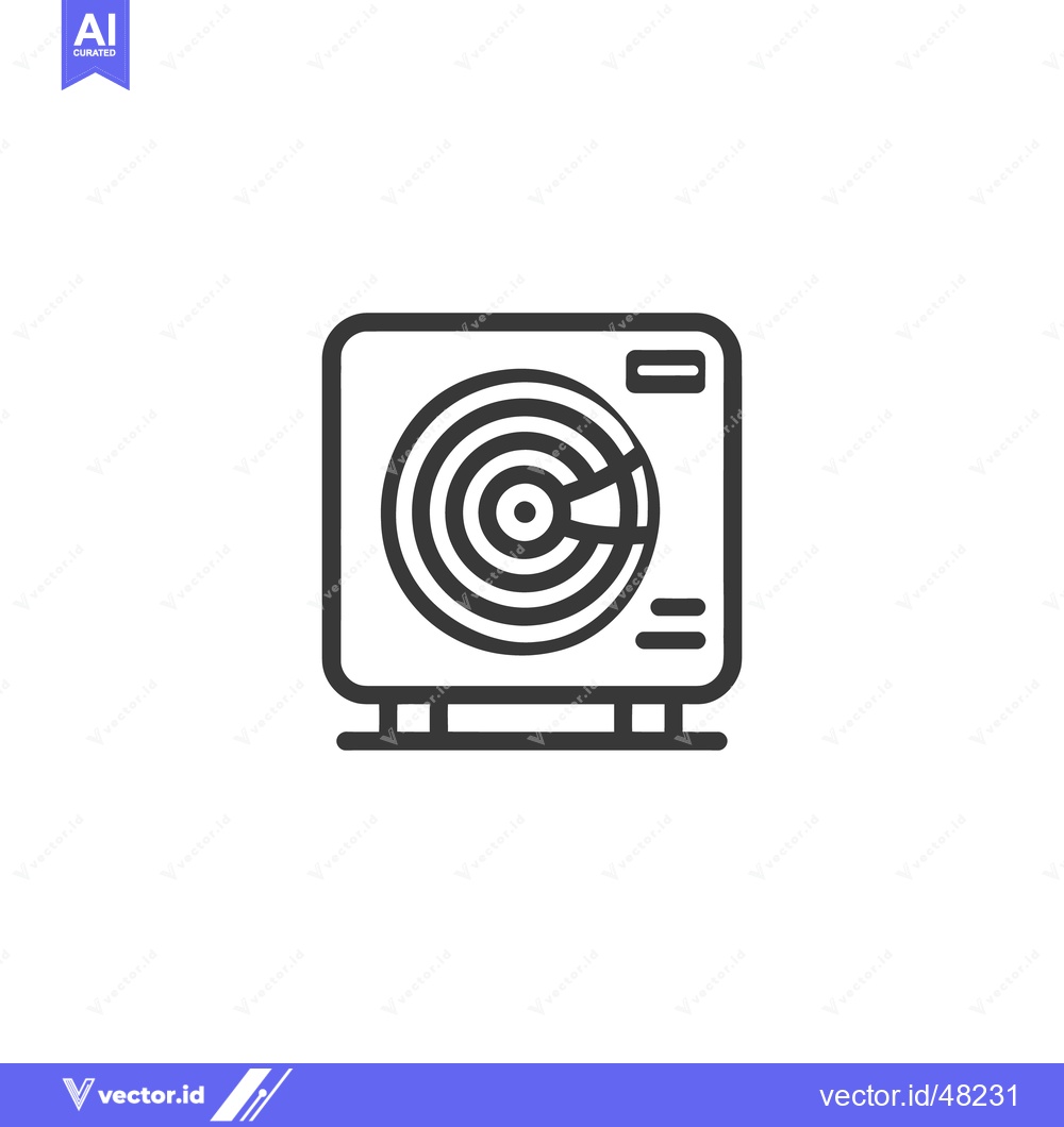 Premium Vector dari Minimalist Air Conditioner Icon with Concentric Circle Design and Supp