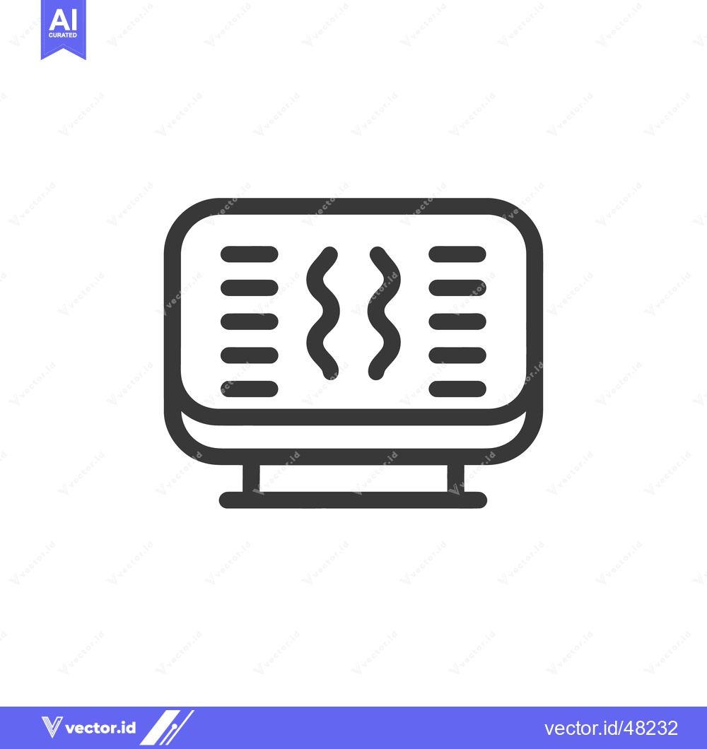 Premium Vector dari Minimalist Radiator Icon: Heating System Symbol in Bold Outline