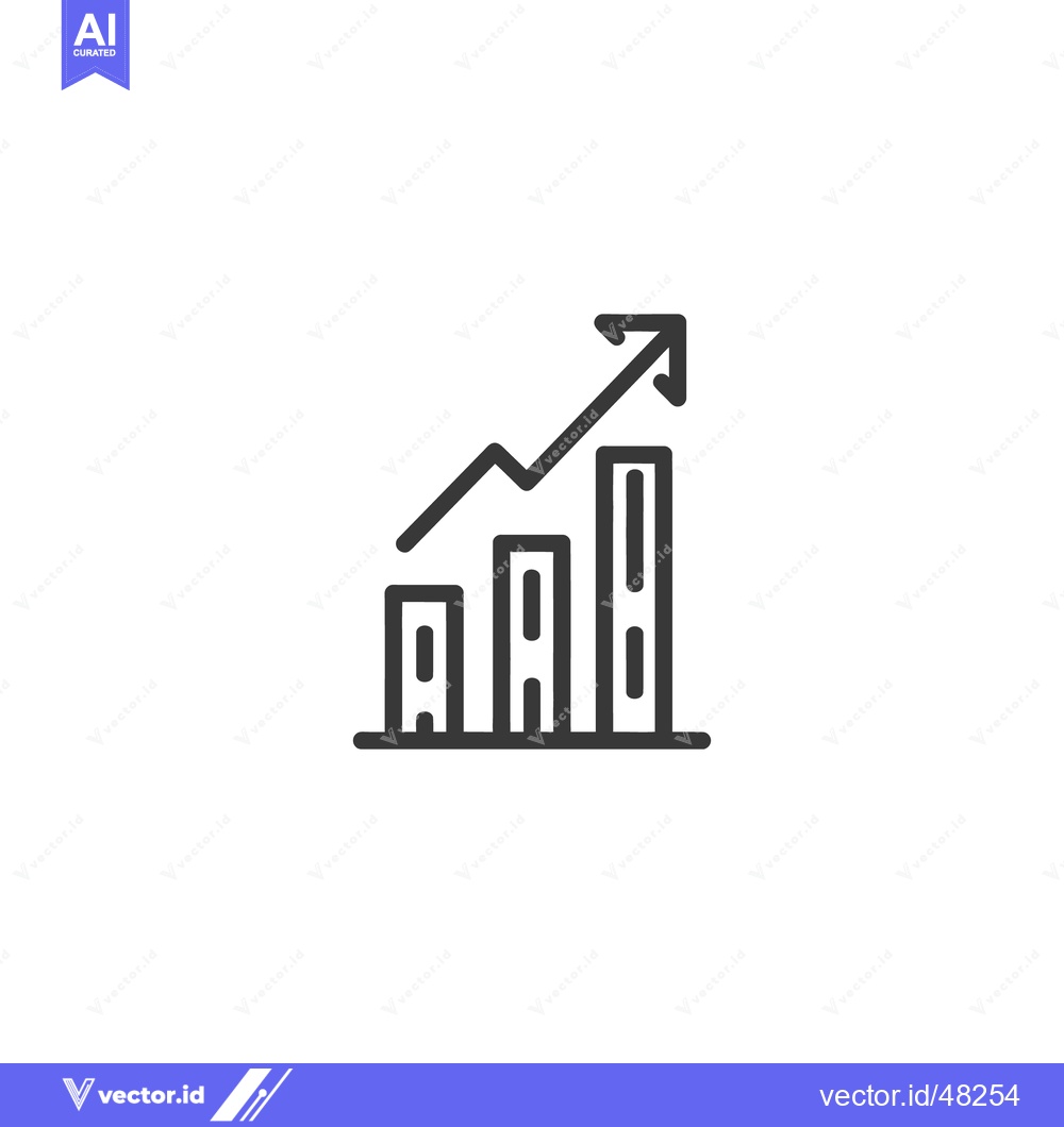 Premium Vector dari Ascending Bar Graph with Arrow: Business Growth Icon
