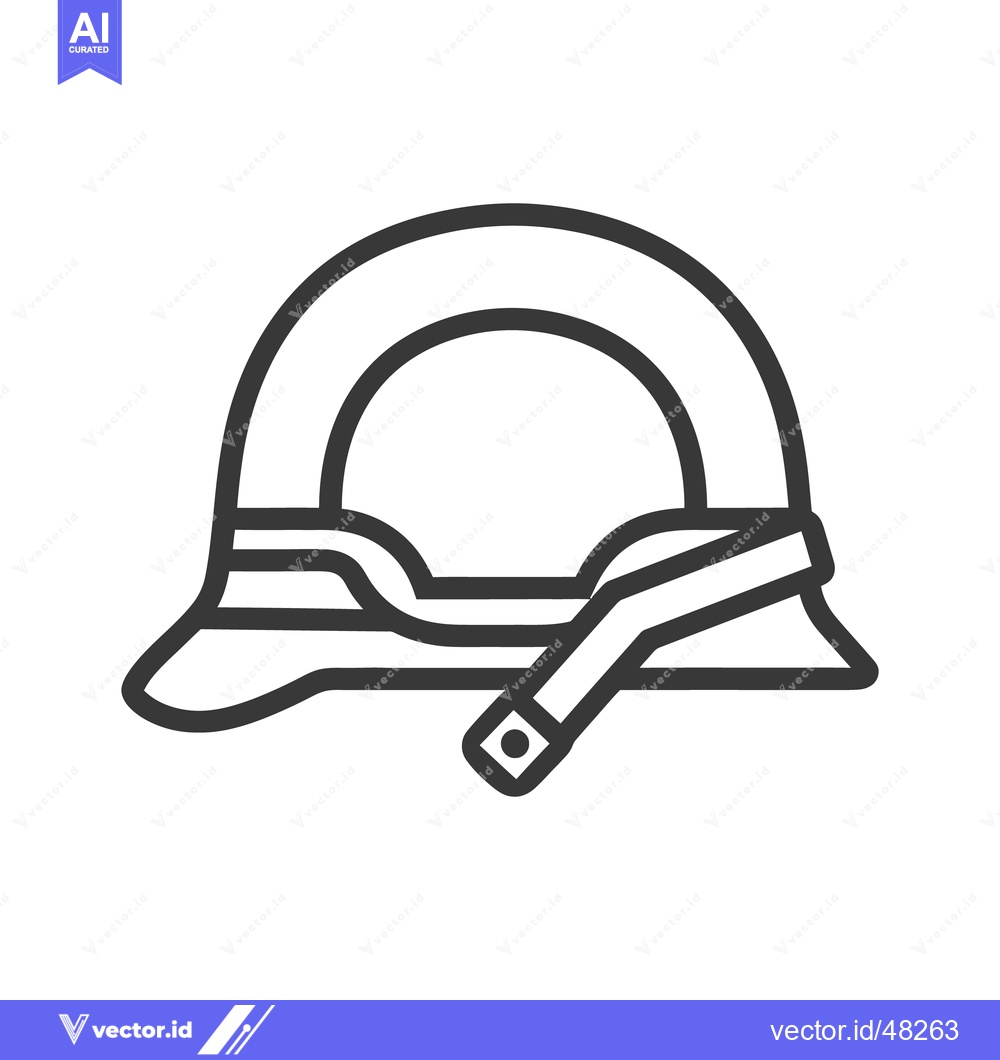 Premium Vector dari A graphic representation of a protective helmet in an outline form
