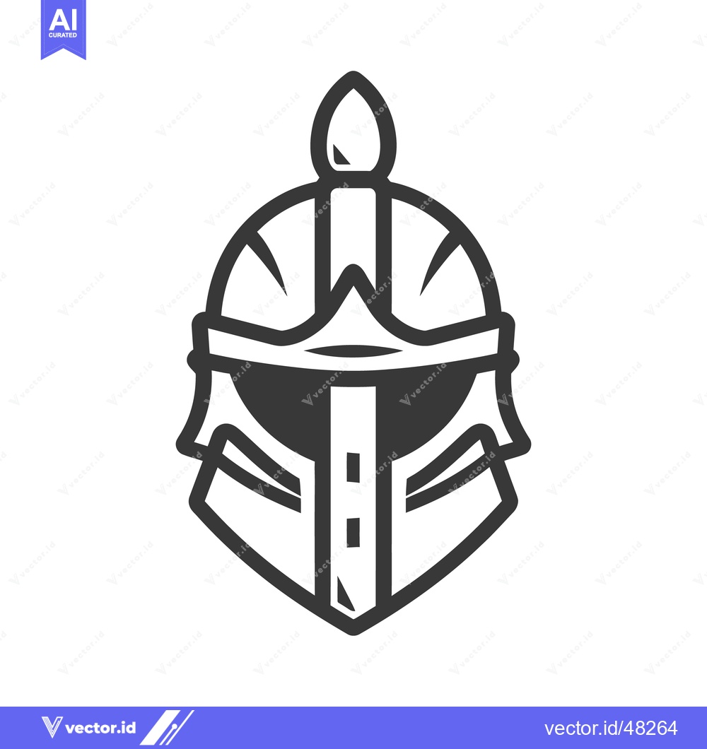 Premium Vector dari A monochromatic graphic representation of an ancient warrior helmet