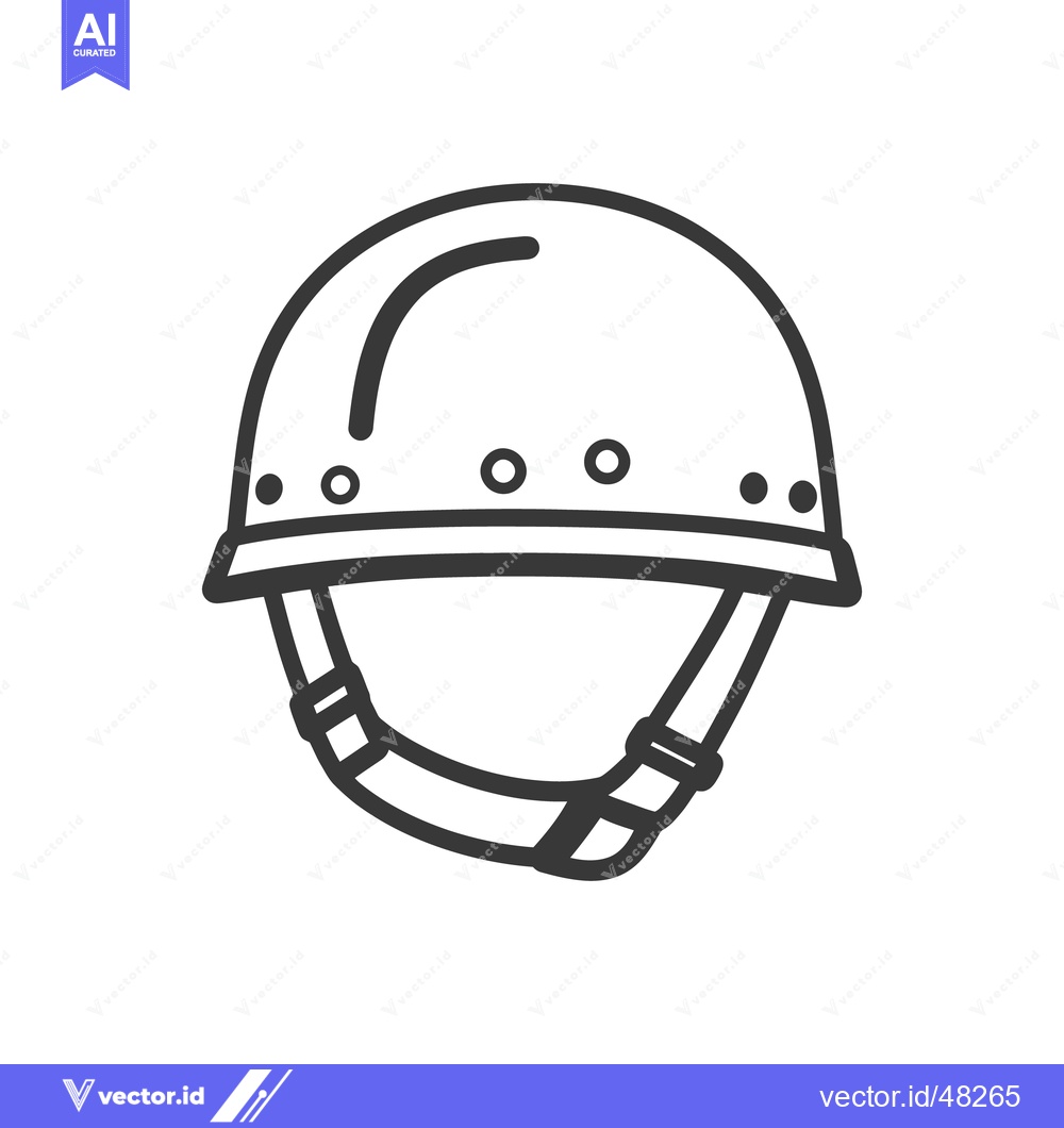 Premium Vector dari A simple illustration of a protective safety helmet in black outline