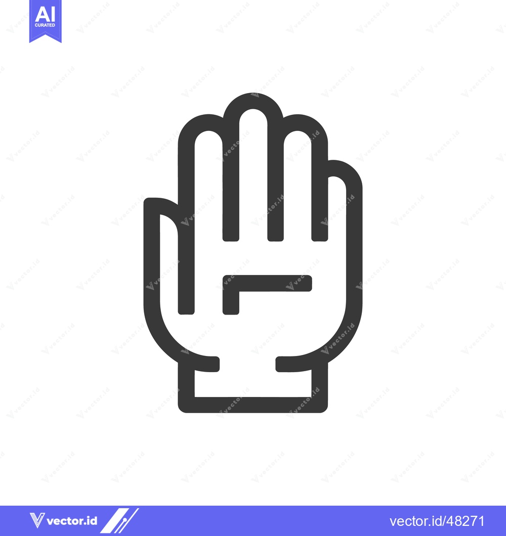 Premium Vector of Stylized Hand Icon with Bold Outline and Geometric Finger Design