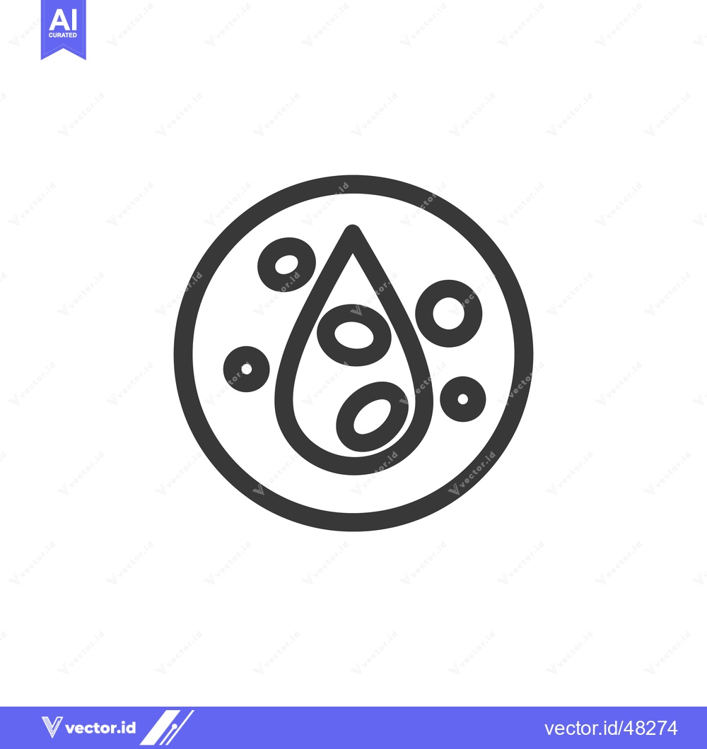 Premium Vector dari Minimalist Blood Test Icon: Drop with Cells in Circle