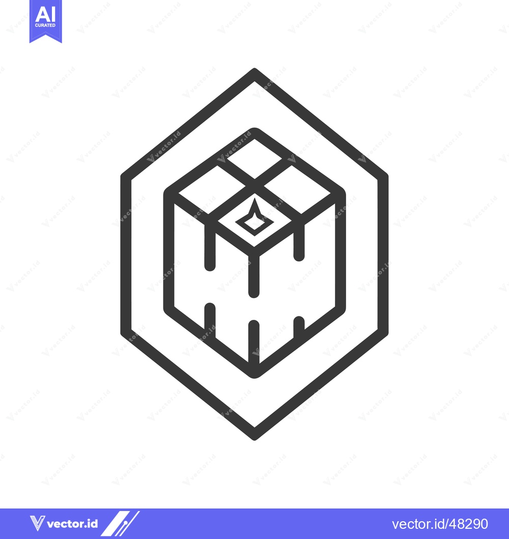 Premium Vector dari Hexagon Frame with a 3D Cube