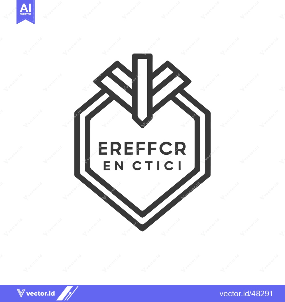Premium Vector dari Hexagon Logo with Downward Arrow and Text