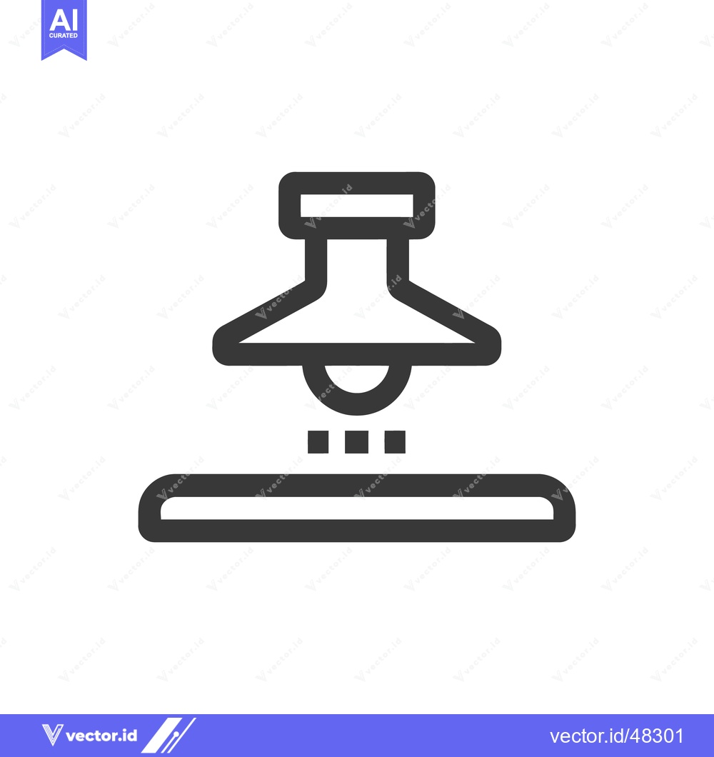 Premium Vector dari Minimalist Icon of a Kitchen Range Hood with Light
