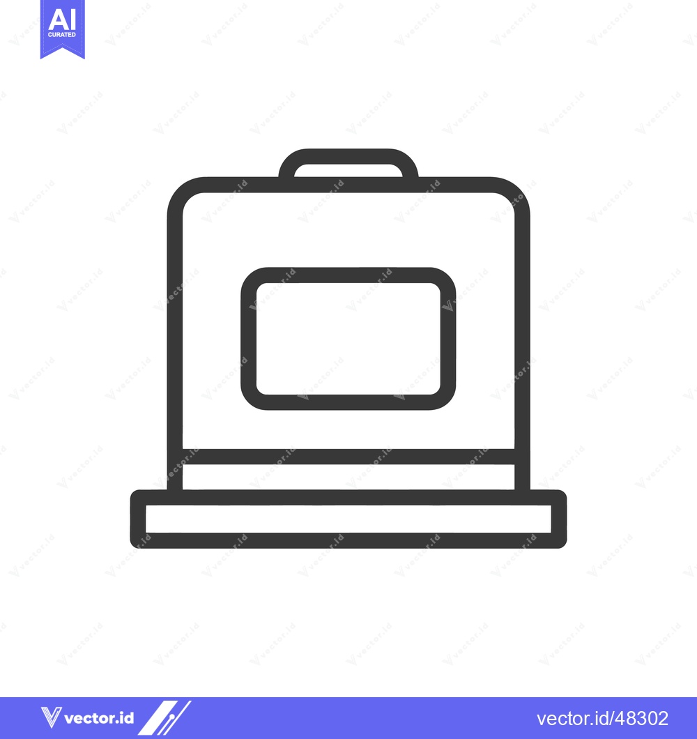 Premium Vector dari Minimalist Icon of a Retro Television Set with Handle and Screen