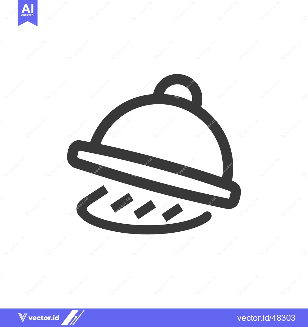 Premium Vector dari Elegant Food Cloche Icon: Minimalist Design for Culinary Excellence