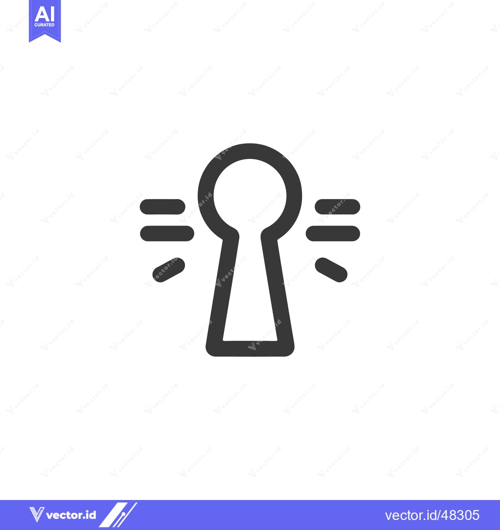 Premium Vector of Minimalist Keyhole Icon with Radiating Lines on White Background