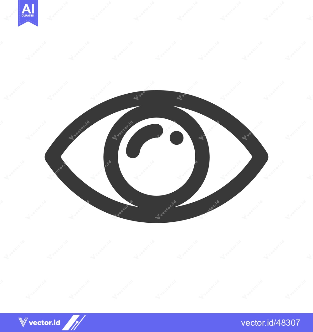 Premium Vector of Minimalist Eye Icon: Bold Outline, Simple Design, Vision Symbol