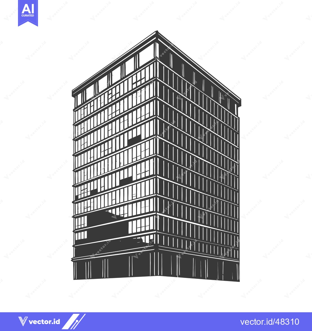 Premium Vector dari Modern Office Building Architectural Sketch Design