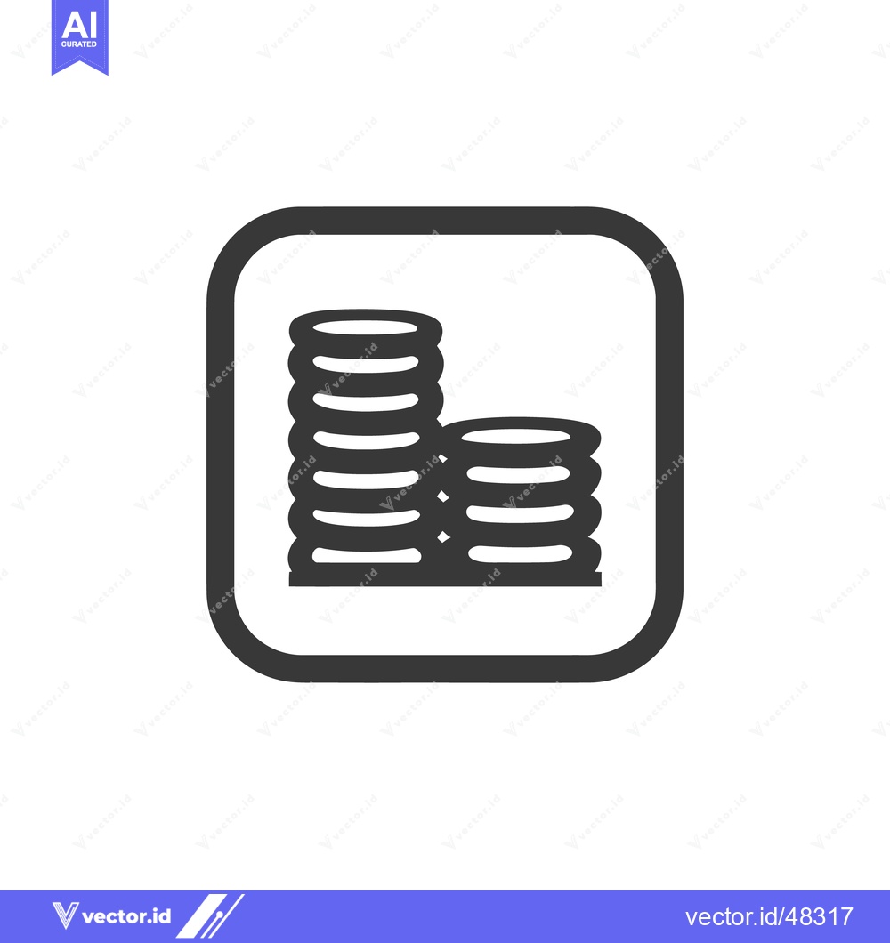 Premium Vector dari Stacked Coins Icon: Minimalist Design for Finance and Savings