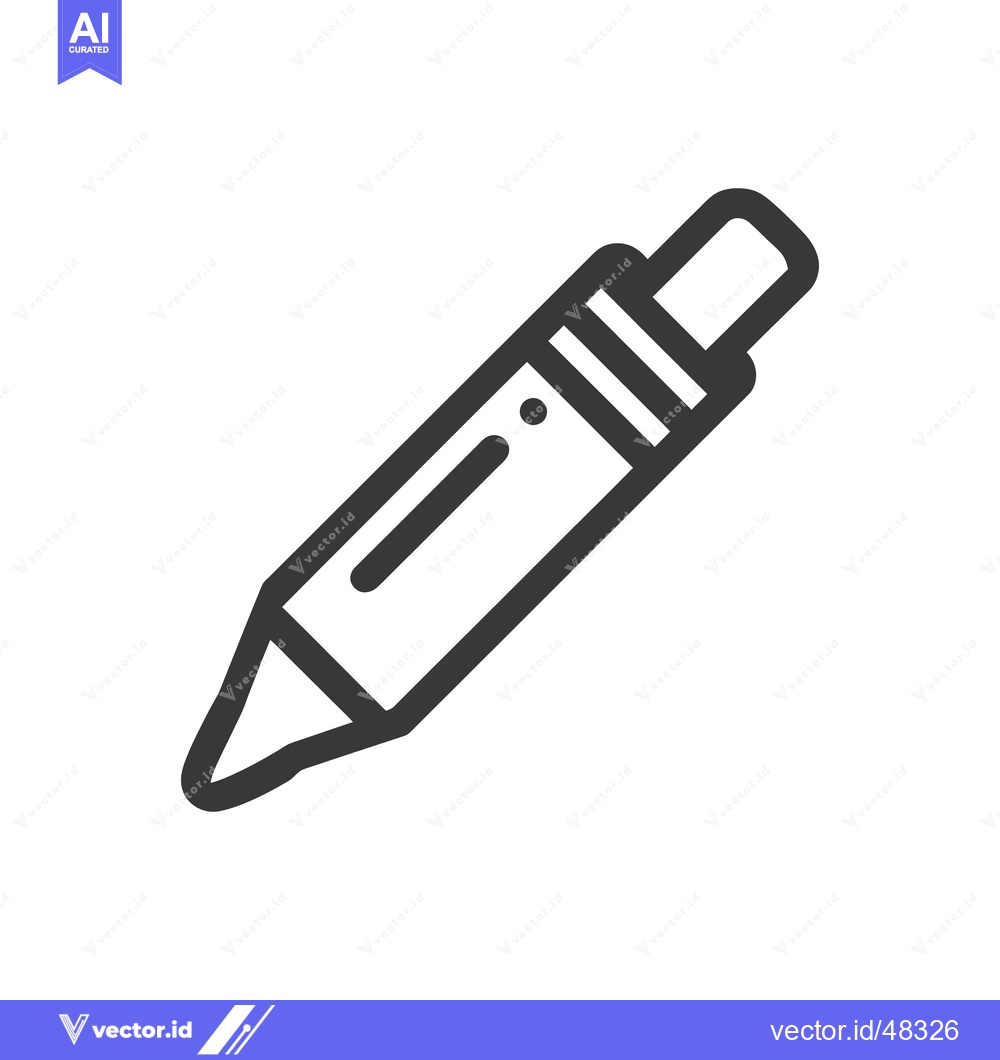 Premium Vector dari Minimalist Pencil Icon: Bold Outline on White Background, Writing Tool
