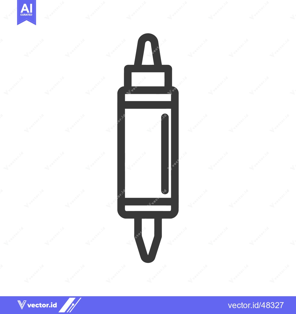 Premium Vector of Simple Crayon Outline Icon on White Background, Minimalist Design