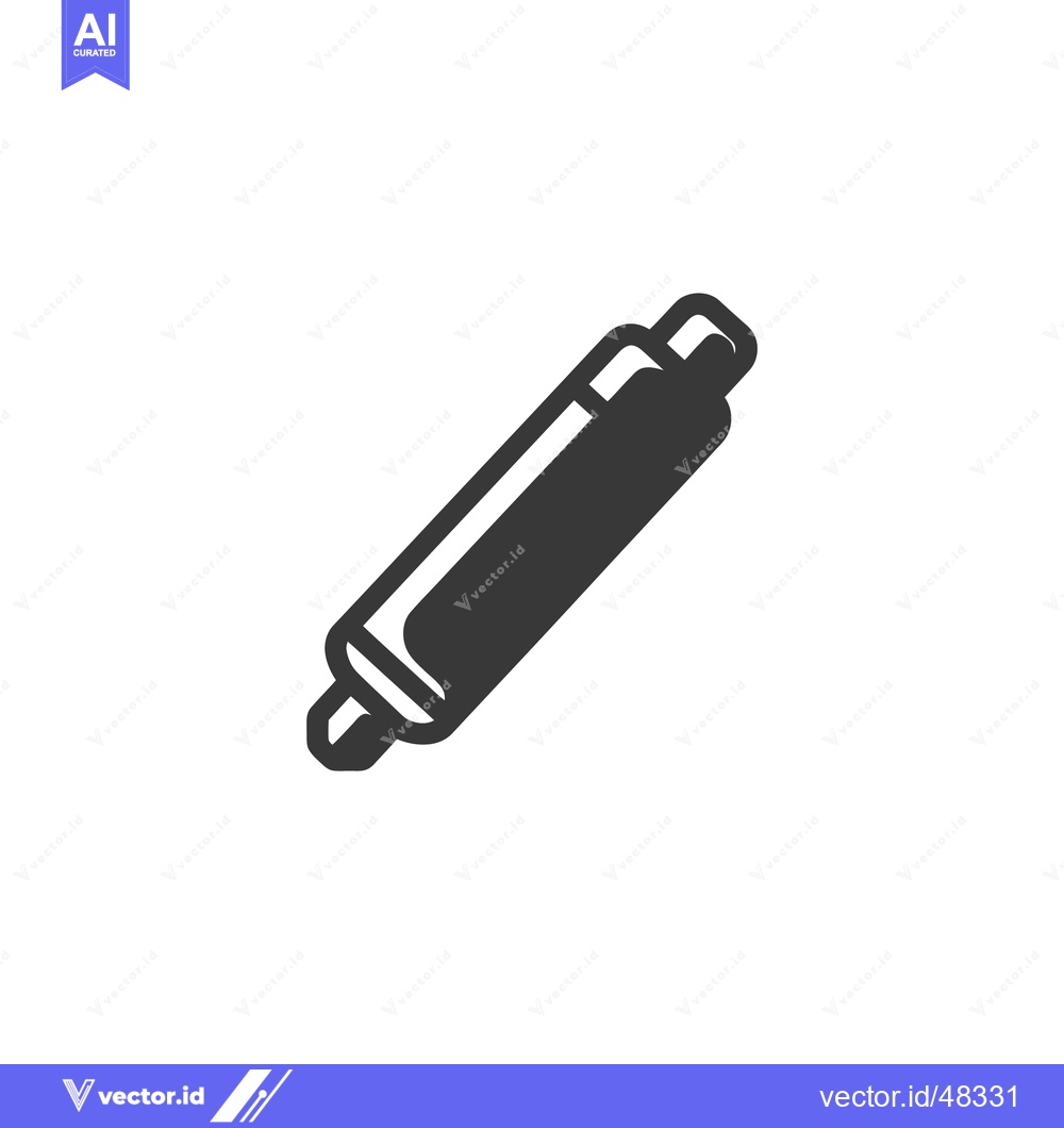 Premium Vector of Minimalist Rolling Pin Icon: Kitchen Utensil, Baking Tool, Isolated De